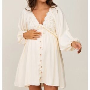 NWT Pinkblush Crochet Lace Button Front Mini Dress